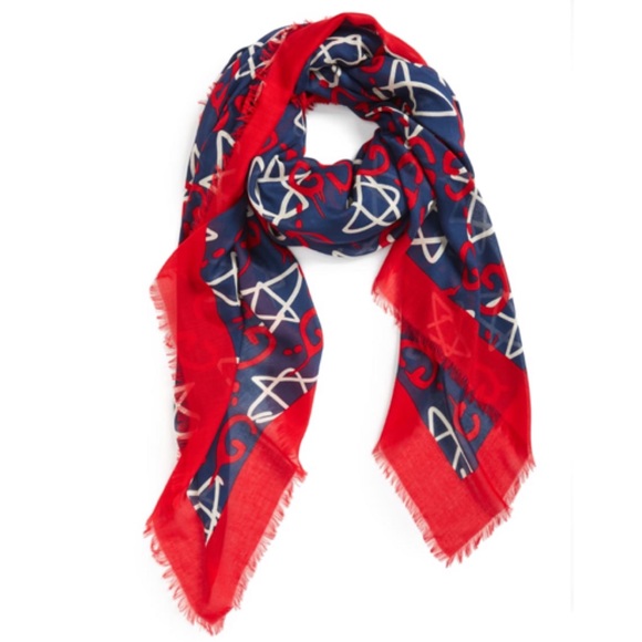 🆕 Brand NWT Gucci Ghost Stars Modal & Silk Scarf - Picture 6 of 9